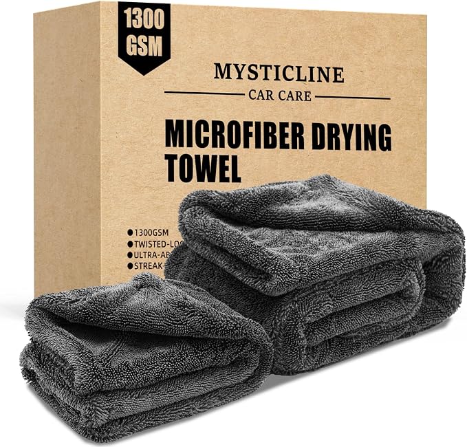2 Pack 1300 GSM Car Drying Towel, Double-Sided Microfiber Towels by Unknown