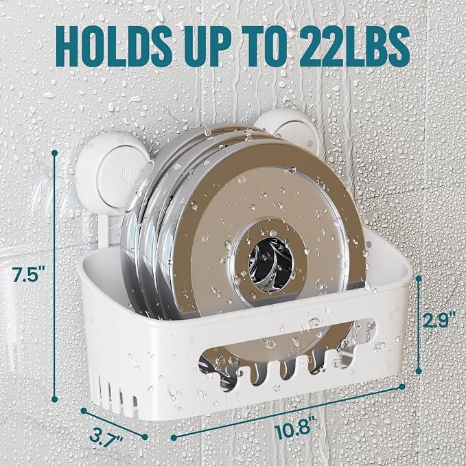 TAILI Shower Caddy Suction Cup 2 Pack, Heavy Duty Bathroom Organizer, Removable - Image 3