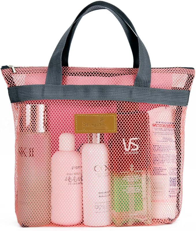 Mesh Shower Caddy Bag Portable Hanging Toiletry and Bath Organizer by TOPASION