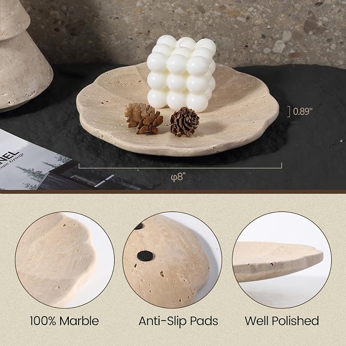 Koville Travertine Tray, Natural Stone Tray - Image 2