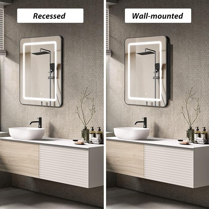 APRILSOUL 24X30 Inch Black Bathroom Medicine Cabinet - Image 3
