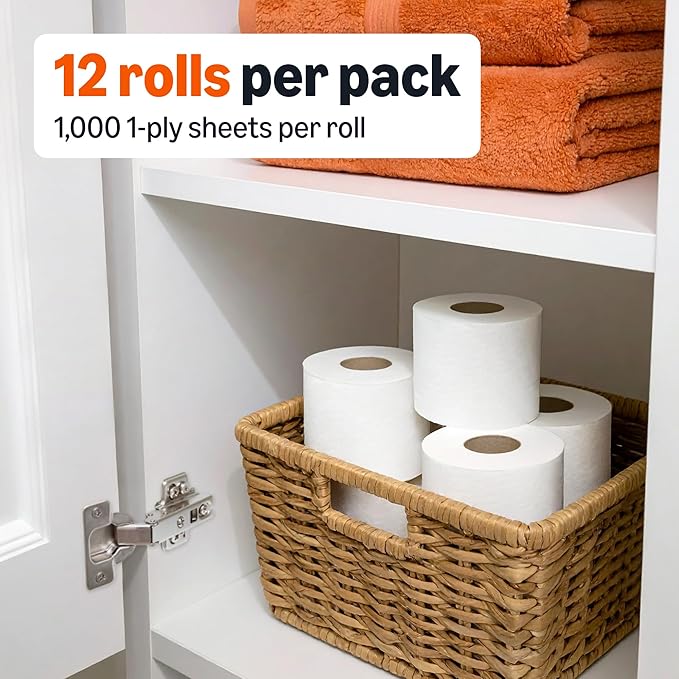 Amazon Basics 1000 Sheet 1-Ply Bath Tissue, 48 Rolls - Image 3