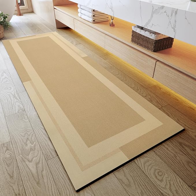 Extra Long Non Slip Bathroom Runner Bath Mat, Rubber Backing Ultra Thin Bath by YDKGL