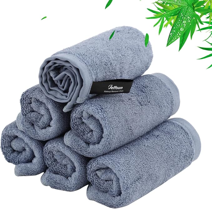 Wash Cloths 6 Pack, Reusable Makeup Remover Cloths, Super Soft and Gentle Face by Jeffsun