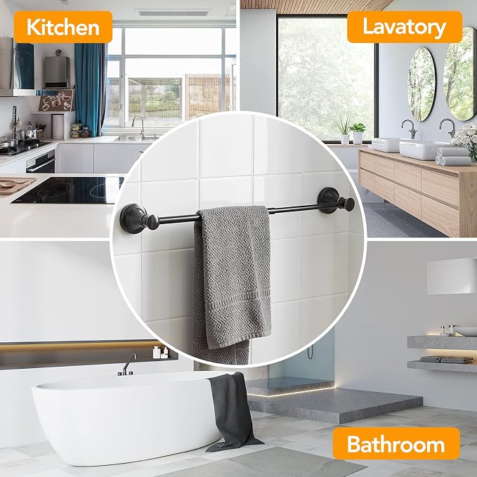 BESy Adjustable Bronze 16 to 26 Inch Bath Towel Bar Rack - Image 3