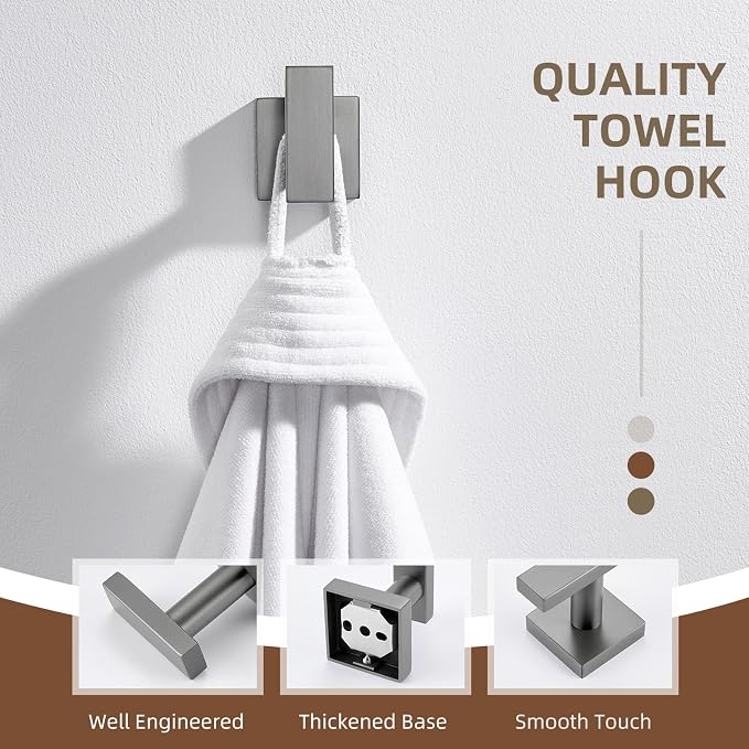 Angle Simple Square Towel Hook, SUS304 Stainless Steel Robe Coat Hook - Image 9