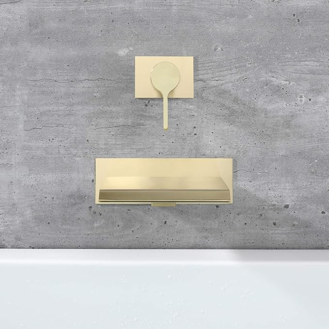 sumerain Wall Mount Tub Faucet Brushed Brass - Image 6