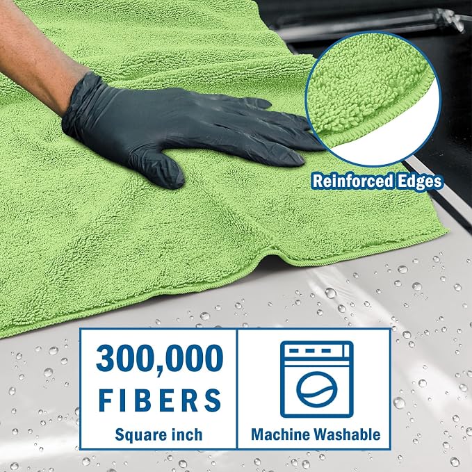 HOMEXCEL Professional Large Microfiber Car Drying Towels 2 Pack-31" x 24" - Image 2
