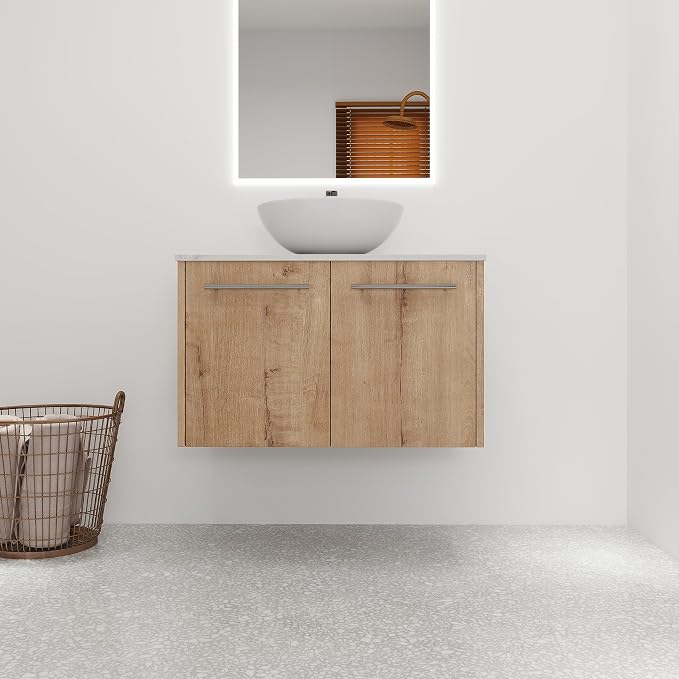 30 Inch Bathroom Vanity with Sink, Modern Wall Mount Floating Bathroom Vanity - Image 6