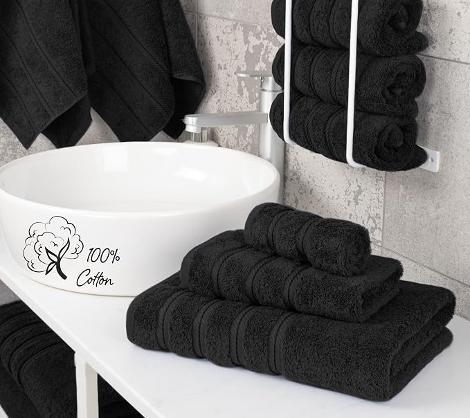 American Soft Linen Premium 3 Piece Towel Set, 1 Bath Towel 1 Hand Towel 1 - Image 3