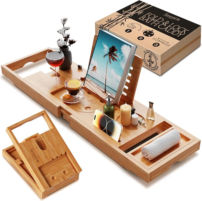 SereneLife Bamboo Bath Caddy by SereneLife
