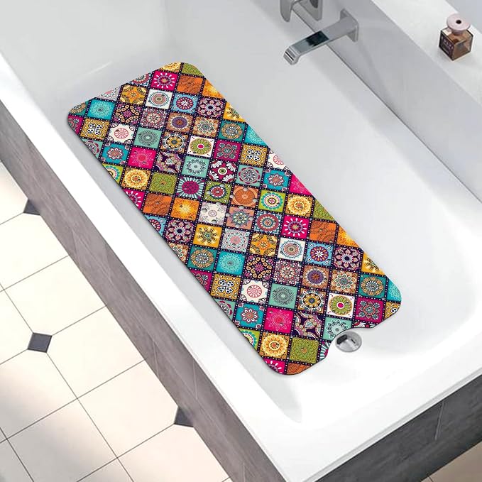 Bathtub Mat Non Slip, Bohemia Extra Long Bath tub Mat Shower Floor Mat - Image 5