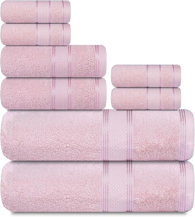 Casa Lino Bath Towel Set of 8 by CASALINO