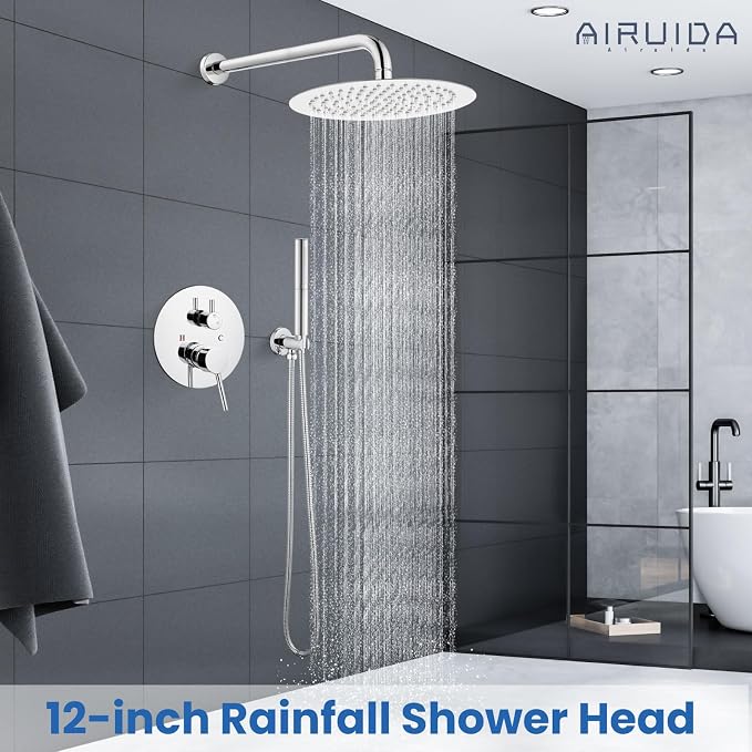 Airuida Shower Fixtures 2 Functions Shower Faucet Set Wall Mounted - Image 4