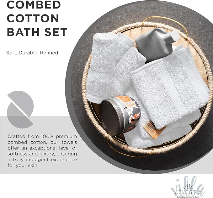 100% Cotton Bath Towel Set of 24-6 Bath Towels, 6 Hand Towels, 12 Wash Cloths - Image 2