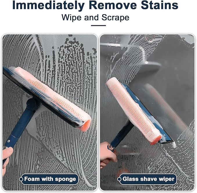 Professional Window Squeegee, 2-in-1 Window Cleaner - Image 3
