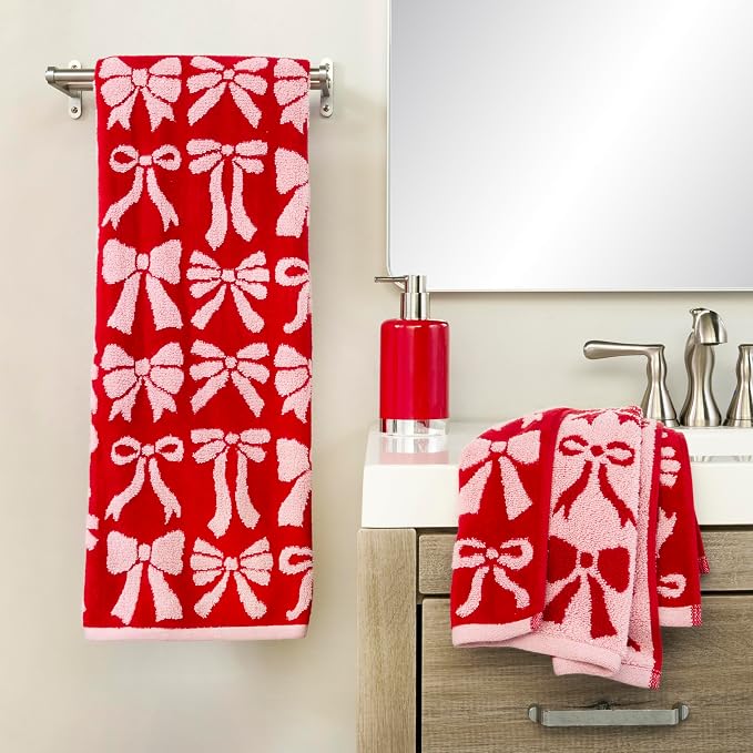 SKL Home Bow Jacquard 100% Cotton Premium 2-Piece Hand Towel Set, 500 GSM - Image 6