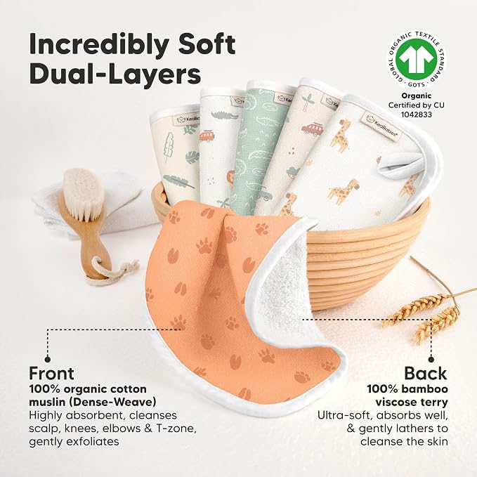 6-Pack Cotton Baby Washcloths for Newborn - Image 2
