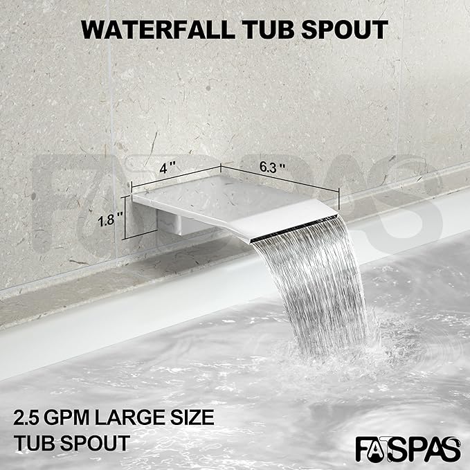 Shower System with Tub Spout, Wall Mounted Shower Faucet Set - Image 4