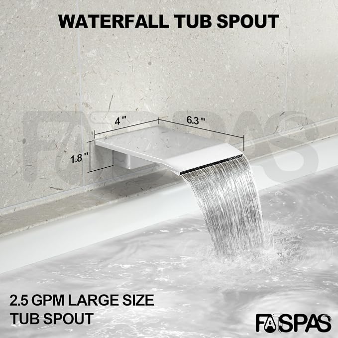 Shower System with Tub Spout, Wall Mounted Shower Faucet Set - Image 4