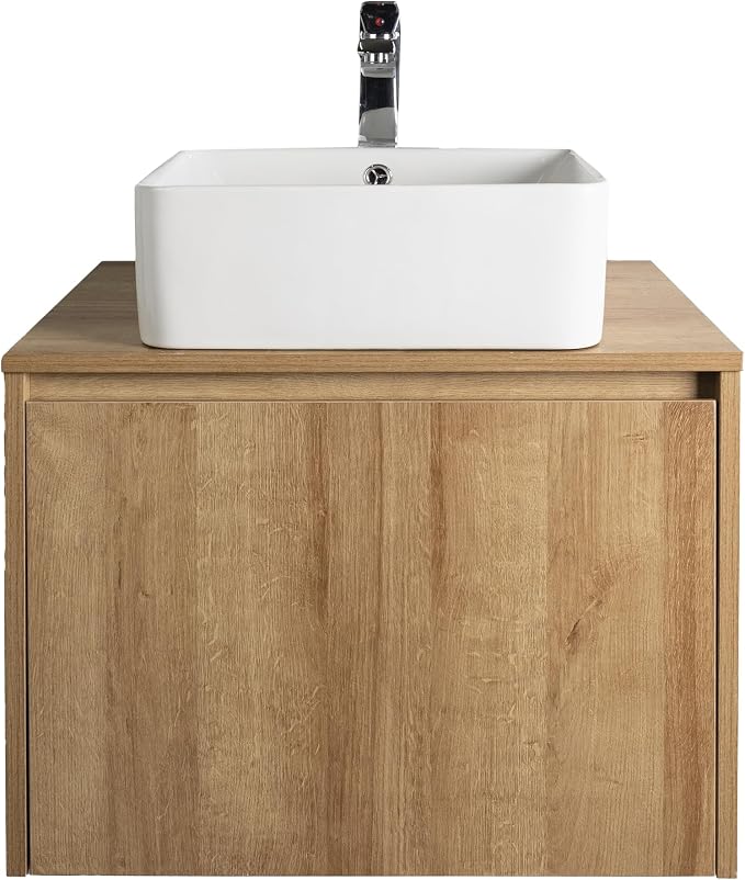 Bathroom Vanity with Sink, Bathroom Vanities， Natural Color Wall-Mounted - Image 6