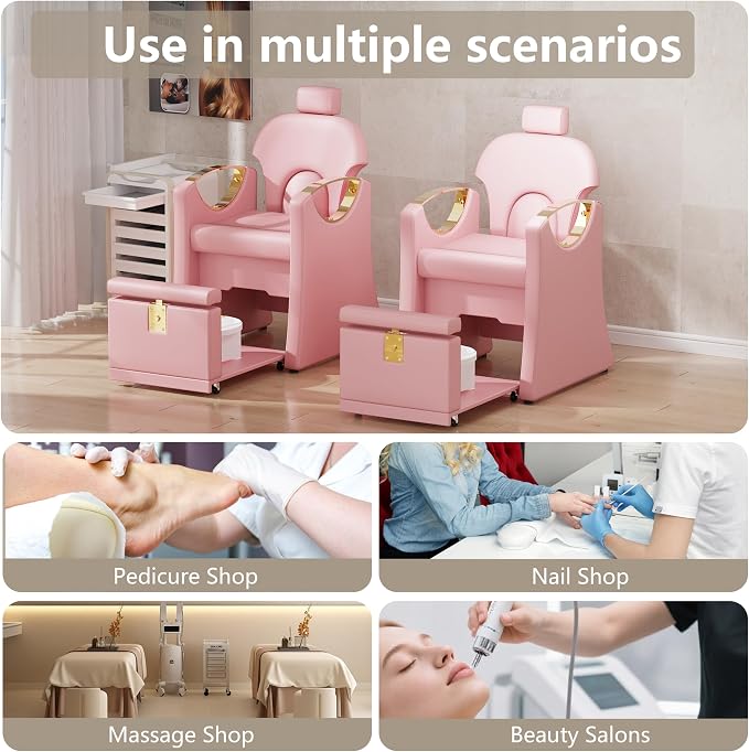 Pedicure Station for Nail Tech, Reclining Pedicure Chair - Image 9