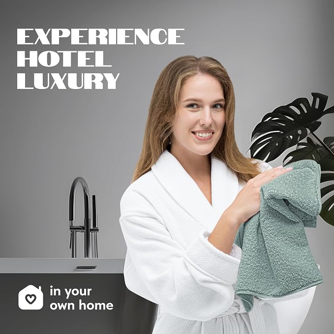 White Classic Green Hand Towels - Image 7
