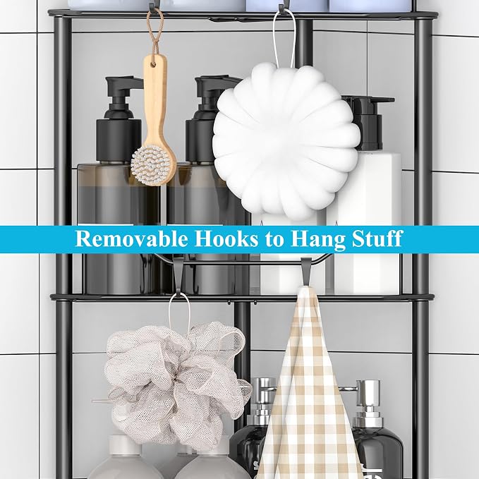 5 Tier Floor Standing Corner Shower Caddy Organizer Shelf - Image 5