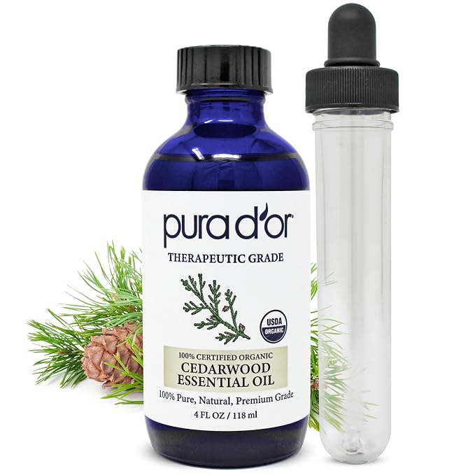 PURA D'OR Organic Cedarwood Essential Oil 100% Pure & Natural Therapeutic Grade by PURADOR
