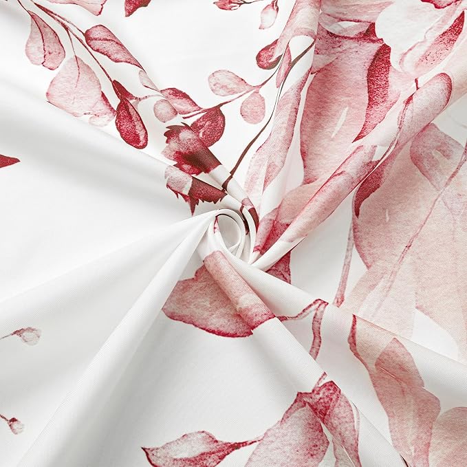 Gibelle Long Shower Curtain 72 x 78, Tall Pink Floral Shower Curtain - Image 4