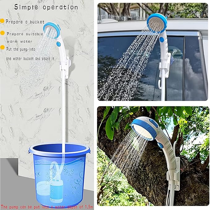 Iron Hammer Portable Shower Electric Shower Camping Shower Built-in 5000mAh - Image 7