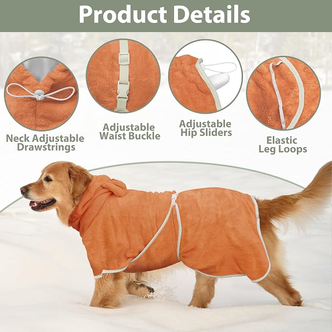 Dog Bathrobe Super Absorbent Towel Robe - Image 2