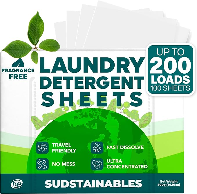 Sudstainables Laundry Detergent Sheets 200 Loads – Dissolvable Laundry Sheet - Image 2