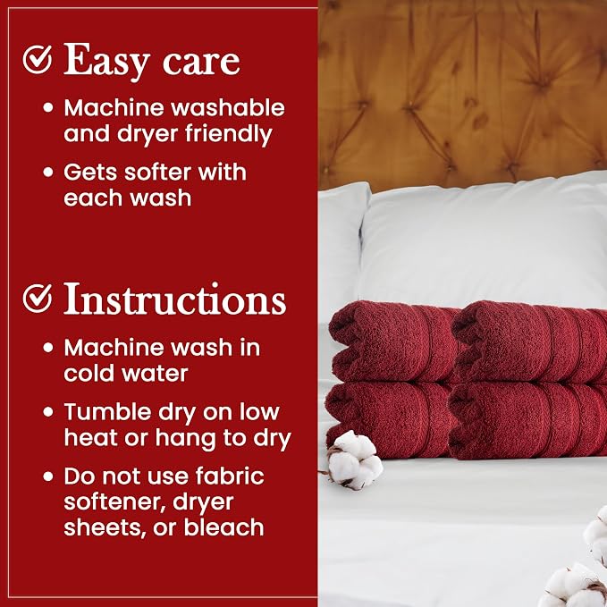HALLEY Turkish 4 Pack Premium Hand Towels 650 GSM Highly Absorbent Super Soft - Image 6