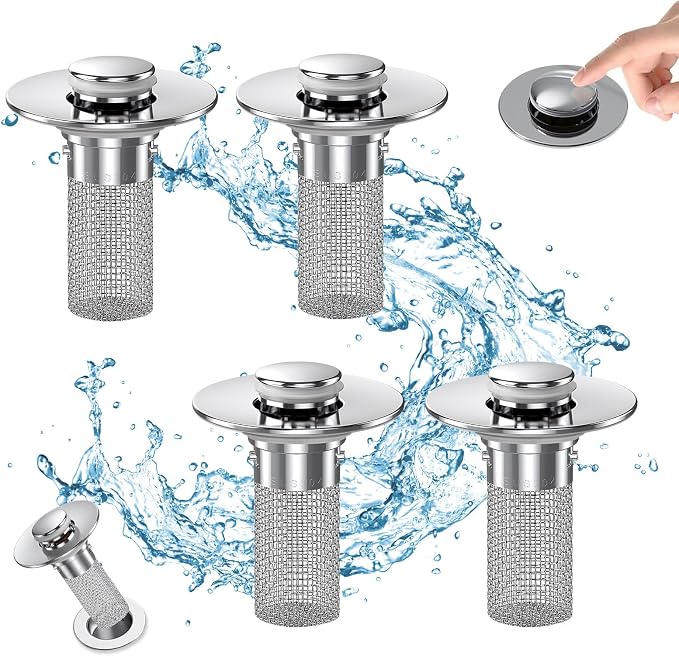 Bathroom Sink Drain Strainer, Pop Up Sink Drain Filter by cocog