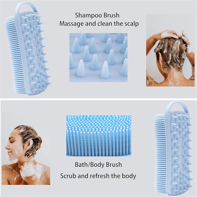 2 PC Silicone Body Scrubber, 2 in 1 Exfoliating Shower Bath Scrubber, Soft - Image 6