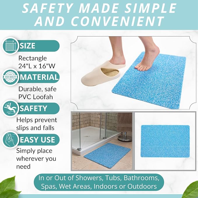 ENKOSI Loofah Non-Slip Shower and Bath Mat - Image 3