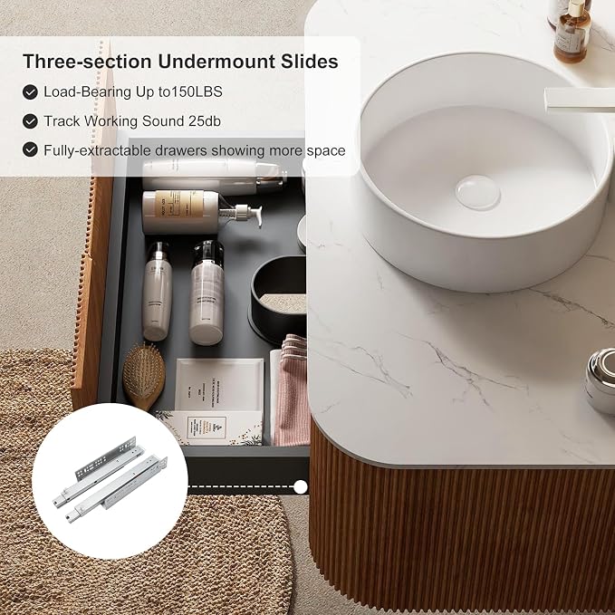36 inch Bathroom Vanity with Sink, Floating Cabinet with Ultra-Thin Ceramic - Image 5
