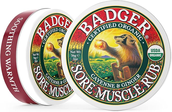 BADGER Organic Sore Muscle Rub Tin, 2 OZ - Image 3