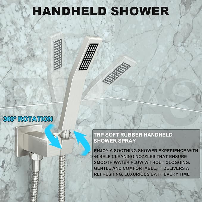 Shower System with Tub Spout, Wall Mounted Shower Faucet Set - Image 3