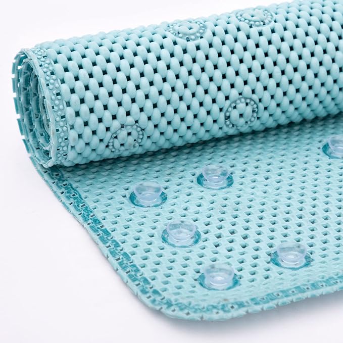Bathtub Mat Non Slip Ivory 36” X 17” Shower Mat Soft Foam Bath Mats by DwellAid