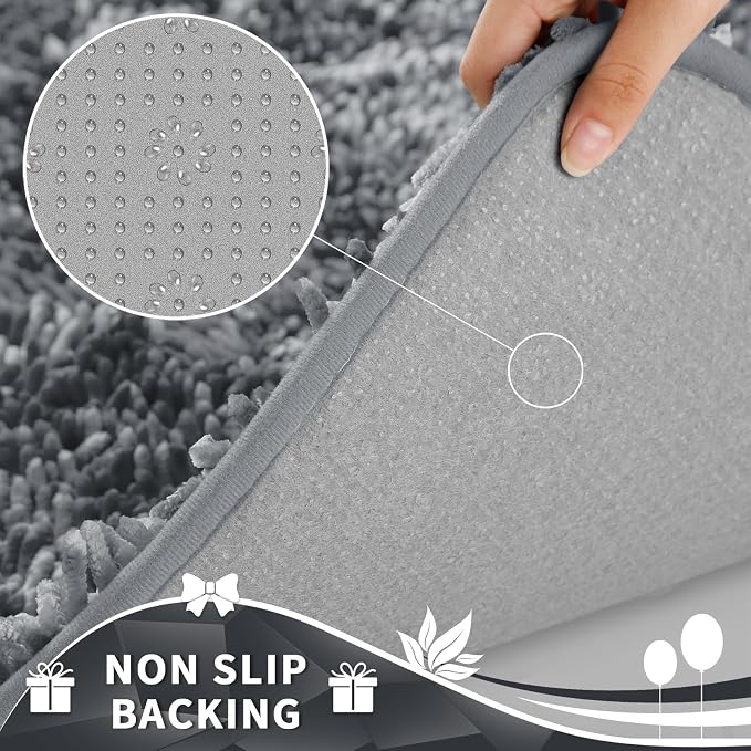 Yimobra Toilet Rugs U Shaped Washable, Extra Thick Soft Absorbent Chenille - Image 5