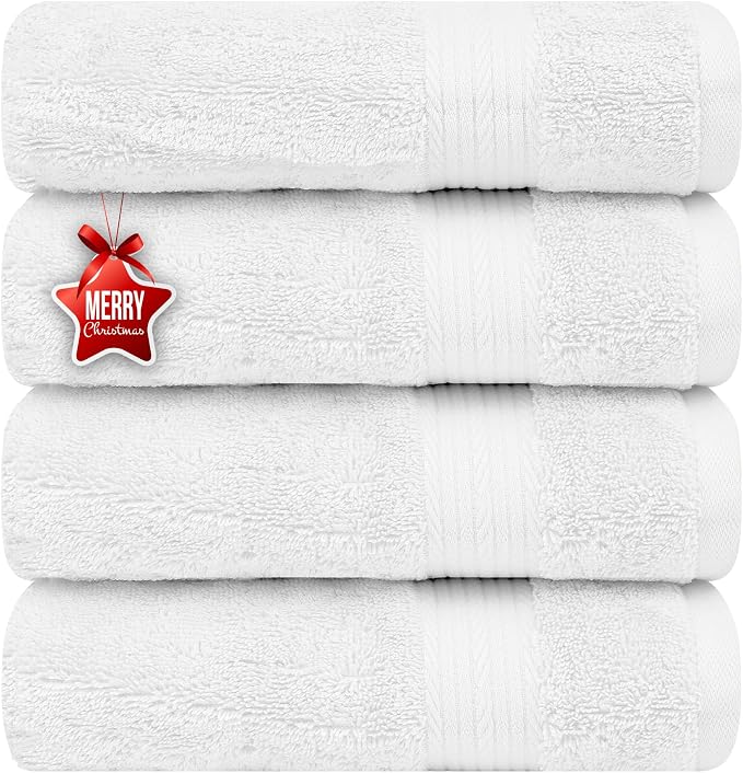 Ample Decor Hand Towels 18 X 28 Inch Pack of 4 600 GSM 100% Cotton, Soft by AmpleDecor