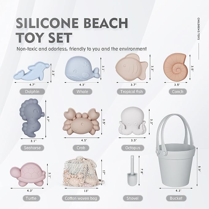 MarcZero 11Pcs Silicone Beach Toys Set - Image 2