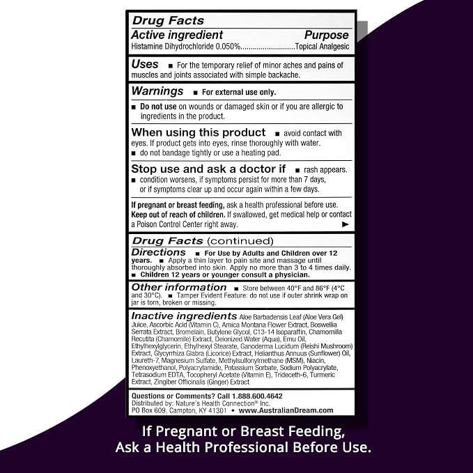 Australian Dream Back Pain Cream - Image 2