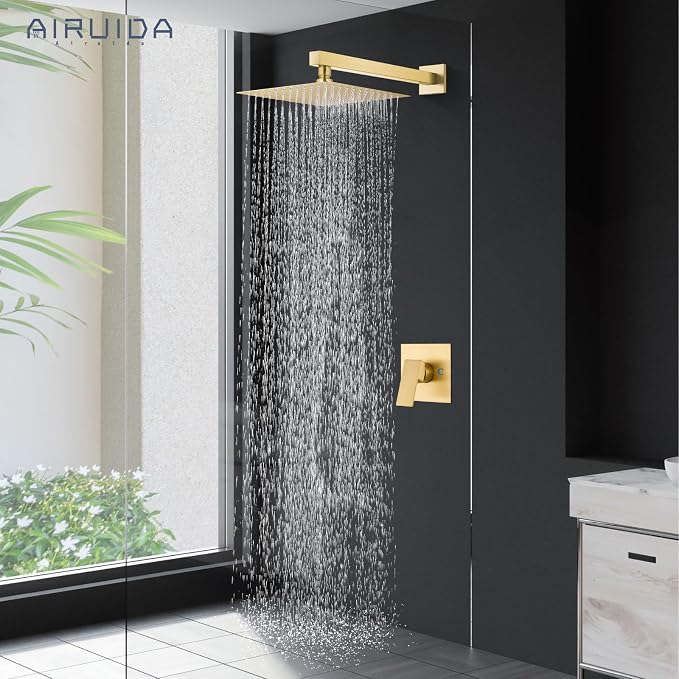 Airuida Shower Faucet Set Bathroom Rain Shower System SUS304 Stainless Steel - Image 3