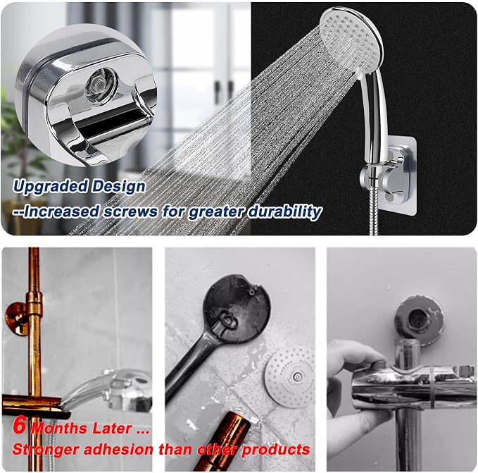 NearMoon Self Adhesive Shower Head Holder-Adjustable Handheld Shower Holder NO - Image 4