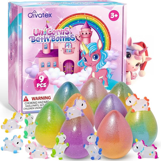 Unicorn Bath Bombs for Kids Girls by Qivatex