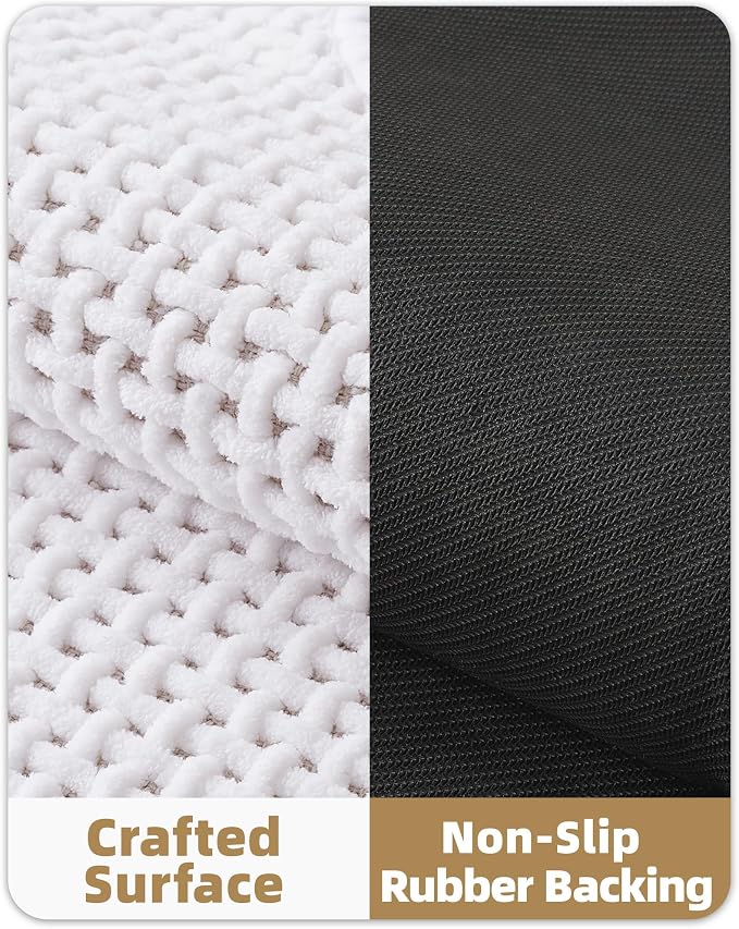 Color&Geometry Rubber Backed Waffle Bath Mat Non Slip Machine Washable Bathroom - Image 4