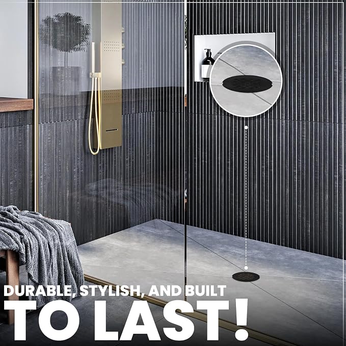 4 ¼” Matte Black Snap-in Shower Drain Cover - Image 5